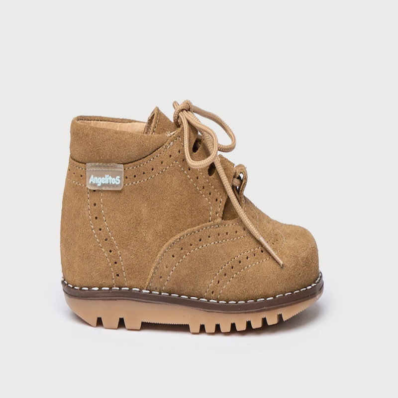 Made in Spain English Suede Leather Bootie EU20-EU25 Brown